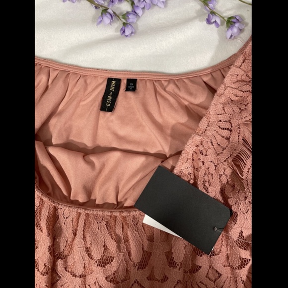 NWT $49 Want And Need Pink Lace 3/4‎ Sleeve Top [ PLUS SZ 2X ] - Picture 8 of 12